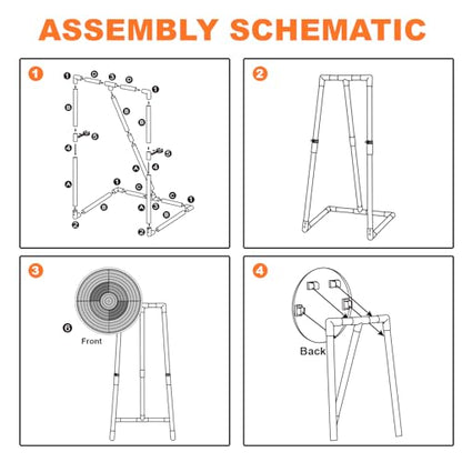 Contixo TS1 Axe Throwing Bristle Target Set for Kids, 2-in-1 Board Family Carnival Party Fun Toy with 4 Foam Axes, 4 Triangle Darts for Boys & Girls Gift Family Indoor Outdoor Backyard Game Foldable