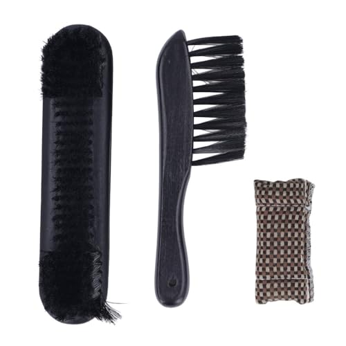 Wooden Billiards Pool Table Brush Set - Wood Handle Rail & Felt Cleaner with Soft Nylon Burshes for Home, Bar & Game Rooms - color: Black