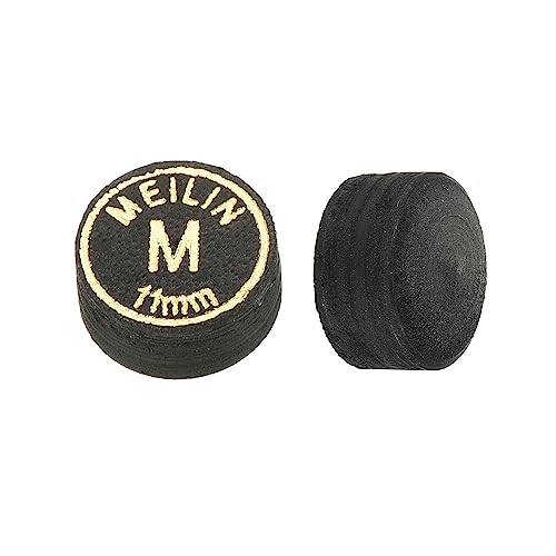 M METERXITY Pool Cue Tips - Laminated Billiard Cue Tips Multiple Layer Faux Leather Apply to Pool Cues/Snooker - size: 11mm, style: Medium