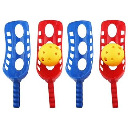 Kids Scoop Ball Game Outdoor Toys Sports Toss Game with 4 Scoops and 2 Balls for Backyard Beach Camping Family Gatherings