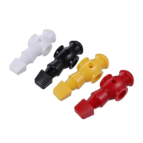 VICASKY 4pcs Table Soccer Players Accessories Replacement Parts for Foosball Game White Black Yellow Red Fits Standard Rods Design for Enhanced Gameplay