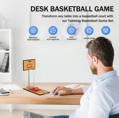 GYSH Mini Desktop Basketball Hoop Game for Office,Tabletop Basketball Game Toy with Easy Assembly,Desk Toys for Office for Adults，Tiny Basketball Hoop(Desk Basketball) - style: Desk Basketball