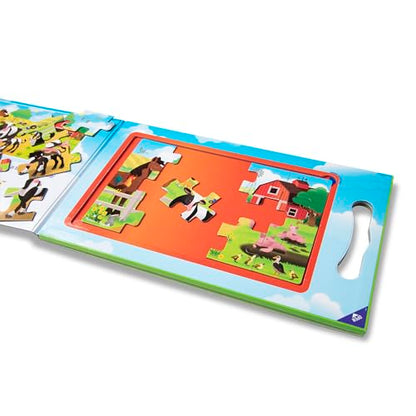 Melissa & Doug Take-Along Magnetic Jigsaw Puzzle Set – On the Farm (2 x 15 Piece) Travel Activity Toy for Preschoolers and Kids Ages 3+ - FSC Certified - style: Farm