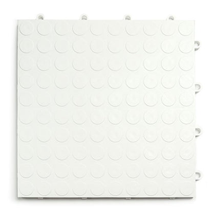 GarageDeck Coin Pattern, Durable Interlocking Modular Garage Flooring Tile (12 Pack), White - color: White, size: 12 Pack