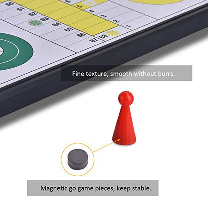 Magnetic Ludo Board Game Set with Folding Board Classic Travel Games for Kids and Adults - 9.84 Inches