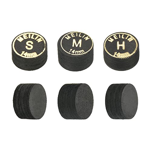PATIKIL Pool Cue Tips Kit Multiple Layer Pool Billiard Cue Tips Laminated Glue-on Snooker Stick Tip Billiard Accessories - size: 14mm