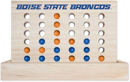 Rico Industries NCAA Mini Travel Team 4 in A Row Mini Game- Wooden, Team Colors, 5.5" x 8" (Boise State) - style: Boise State