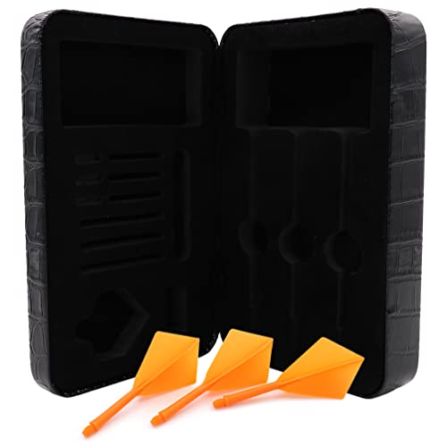CUESOUL Professional Luxury PU Dart Case with AK5 Dart Flights,Dart Carrying Case for Steel Tip Darts or Soft Tip Darts - color: with Diamond Shape Dart Flight