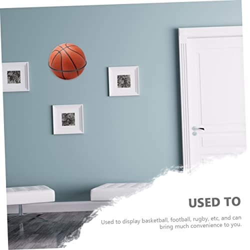 SUPVOX 1set Wall-Mounted Storage Rack for Basketball Football Rugby Space-Saving Display Stand Black Holders and Screws for Easy Installation