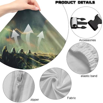 4Pcs Office Chair Seat Cover Stretchable Crazy Dinosaur Gaming Chair Covers Slipcovers Universal Stretchable High Back Rotating Desk Armchair Slipcovers Protector, One Size - color: Crazy Dinosaur