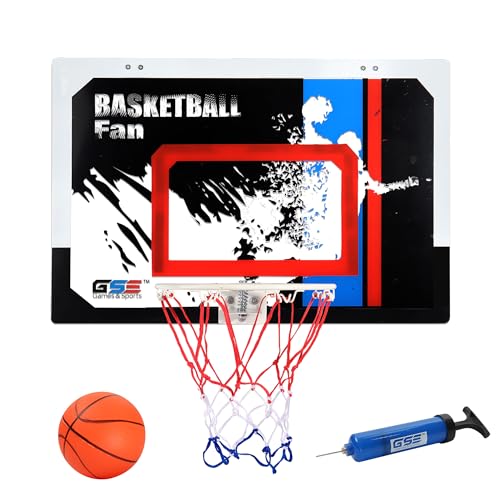 GSE Games & Sports Expert Over-The-Door Basketball Hoop with Basketball & Pump, Wall-Mounted Basketball Hoop Set with Complete Accessories for Home & Office (Several Style Choice) - style: Large - Dunk