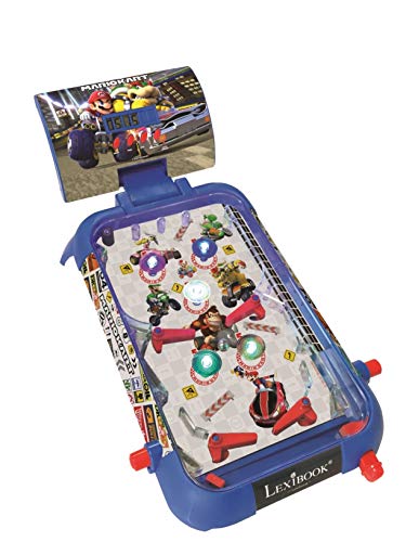 LEXiBOOK Nintendo Mario Kart Table Electronic Pinball, Action and Reflex Game for Children and familiy, LCD Screen, Light and Sound Effects, Blue/red, JG610NI - style: Super Mario