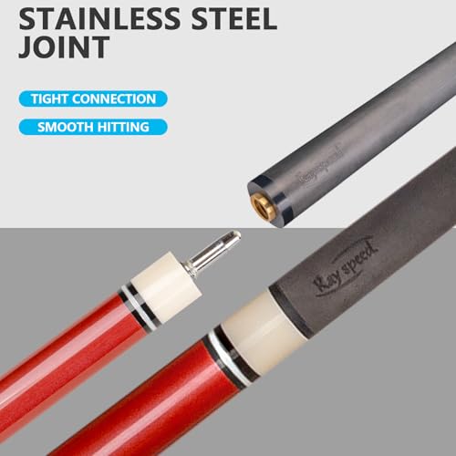 Carbon Fiber Pool Cue Stick 12.5mm Low Deflection Full Carbon Technology Pool Stick for Adults Professional Billiard Cue with Uni-loc Pin Joint - color: Burgundy
