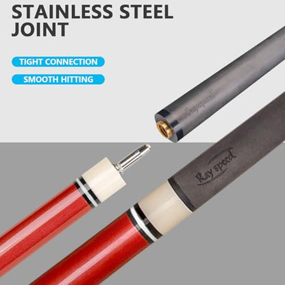 Carbon Fiber Pool Cue Stick 12.5mm Low Deflection Full Carbon Technology Pool Stick for Adults Professional Billiard Cue with Uni-loc Pin Joint - color: Burgundy