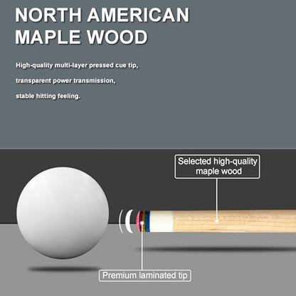 HomeSeason 58in 2-Piece Pool Cue, 18/19/20/21oz Professional Maple Billiards Stick 3D Printed Lizard Grip with Case, 12.5mm Tip Stainless Steel Quick Screw - color: 20oz(Blue)
