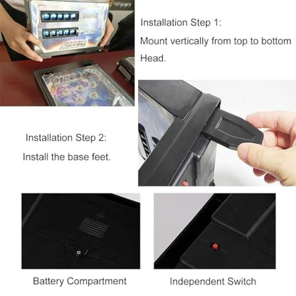 Electronic Tabletop Pinball Machine for Family Kids, Classic Pinball Toy with Lights Sounds and Scorer, Pinball Ball Shooting Game, Retro Arcade Machine Puzzle Pinball Game