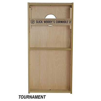 Slick Woody's Professional-Grade Cornhole Boards - 4'x2' Solid Wood Regulation Woodgrain Bean Bag Toss Game with 8 Resin Filled Bags - color: Buckeye Burl