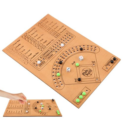 Saycker Baseball Dice Board,Marbles Game Fun Baseball Board Game with Dice