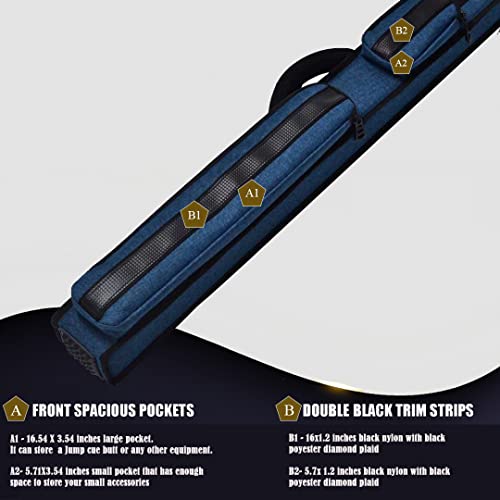 Champion 2X2,2X3,3X4 Nylon/Leatherette Billiard Pool Cue Stick Hard Case - color: Blue, size: 2X2 pool case