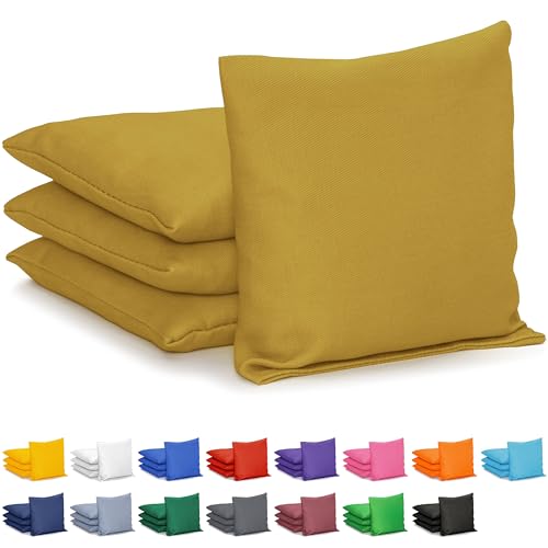 GoSports Classic Cornhole Bean Bags Set of 4-16 Colors Available - Regulation All Weather, Mix and Match - color: Gold