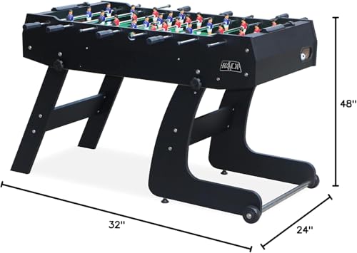 KICK Monarch 48" Folding Foosball Table – Compact Indoor Game Table - color: Black