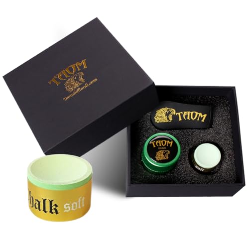 TAOM Upgrade Pool Chalk Holder Round Shaped Practical Tool Billiards Accessories Magnetic Mini Chalk Tip Case Container Round Box Billiards,Cue Tip Tool Scuffer Shaper - color: 1-Gift Set-Green with Pyro Green