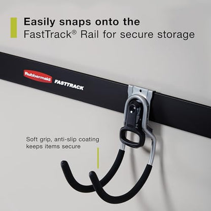 Rubbermaid FastTrack Utility Hook Garage Wall/Tool Hanger Wall Mount and Heavy Duty Tool Hanger for Home/Garage/Wall/Shed Organization - style: Utility-Hook
