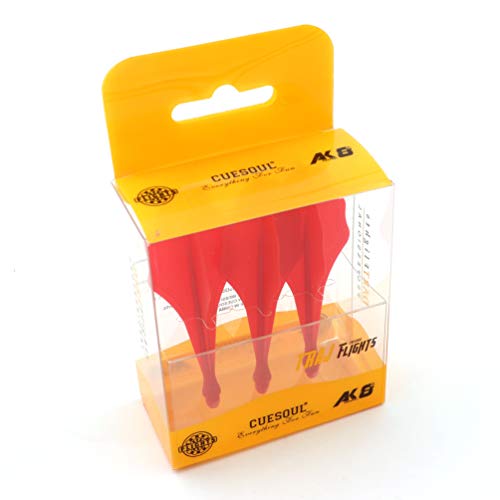 CUESOUL TRAJ AK8 New Integrated Dart Flights and Shafts Wave Shape,Very Slim Dart Flight 3 Sets - color: Wave Shape-Red