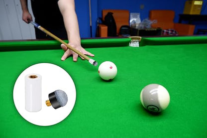 HUIESON 12 Sets 12mm Pool Cue Tips Replacement Kit, Includes Blue Screw On Pool Cue Stick Tip & White Billiard Cue Ferrule, Billiard Pool Stick Tips Replacement Kit.