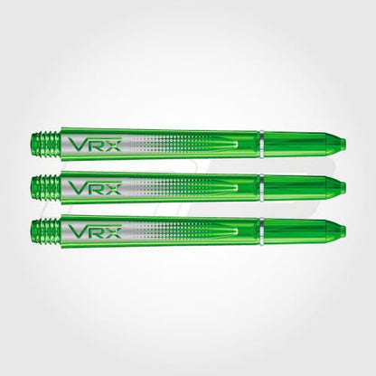 Red Dragon Darts Flight & Shaft Combo Green - 4 Sets of Standard Flights and 4 Sets of Medium VRX Shafts Per Pack