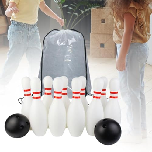 13 Pieces Kids Bowling Game Set with Bowling Pins Bowling Balls Storage Bag Interactive Toy Educational Sports Game Suitable for Family Parties Indoor - size: 25cm