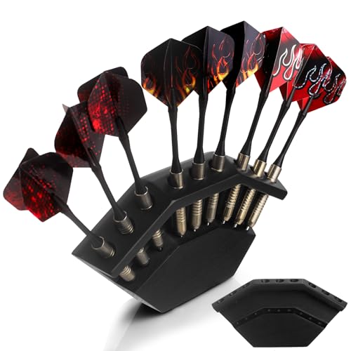 2 in 1 Dart Holder and Wall Dart Holder Made of Wood, Dart Holder, High-Quality Dart Holder, Presentation Display Darts Rack, Dart Holder, Premium Dart Accessories - color: black