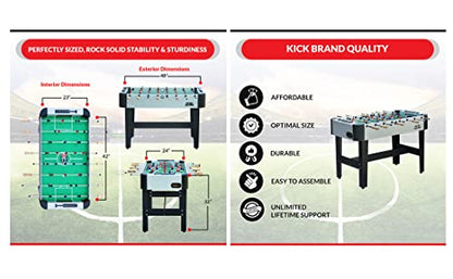 KICK Conquest 48" Foosball Table – Compact Indoor Game Table - color: Gray