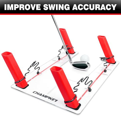 CHAMPKEY Magnetic Golf Swing Trainer - Swing Plane Training Aid - Improve Swing Accuracy and Skills for Indoor and Outdoor Training