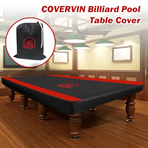 COVERVIN Billiard Pool Table Cover,Heavy Duty 210D Oxford Cloth Material All Weather Waterproof Dustproof UV Protection(9ft/Red) - color: Red, size: 9FT