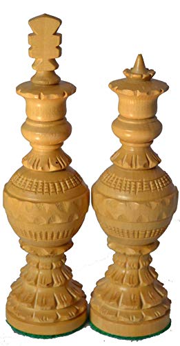 Chess Set Globe Design King 5" 32 Wooden Weighted Handmade Chess Pieces By