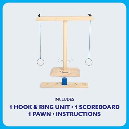 Hook & Ring Family By Relatable, The Exciting Ring Toss Game for Family Gatherings, Great 2 Player Games and Kids Games, Includes 1 Hook & Ring Unit, 1 Scoreboard, 1 Pawn, and Instructions
