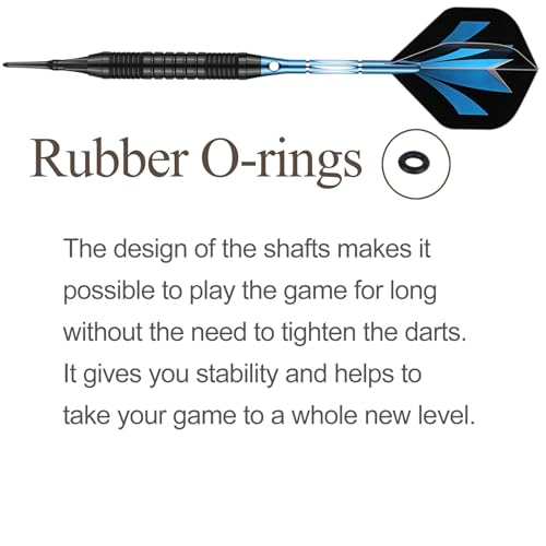 Darts Plastic Tip Set - 18g 21g Colorful Rainbow Soft Tip Darts 50 Anti-Loose O-Rings 6 Shaft (Aluminum/Nylon 45mm) 6 Durable Flights Extra 50 Soft Tips Electronic Dartboard - color: Blue-DART-D