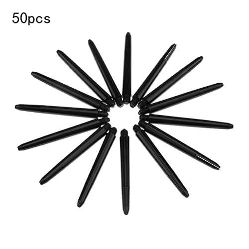heyous 50 Pieces 2BA Nylon Shaft PC Shaft Dart Accessories Short Size 48mm, Black