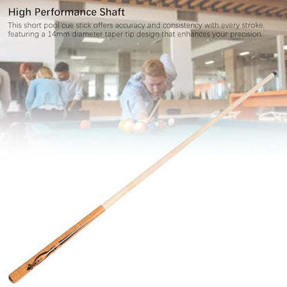 41.34 Inches Short Pool Cue Stick with 14mm Tip, High Accuracy Maple Wood Billiard Cue for Beginners and Experienced Players in Tight Spaces