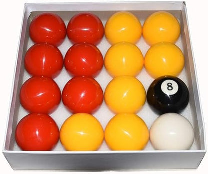 Billiard Balls Pool Table Ball Set - size: 2-1/4 Inch Red Yellow