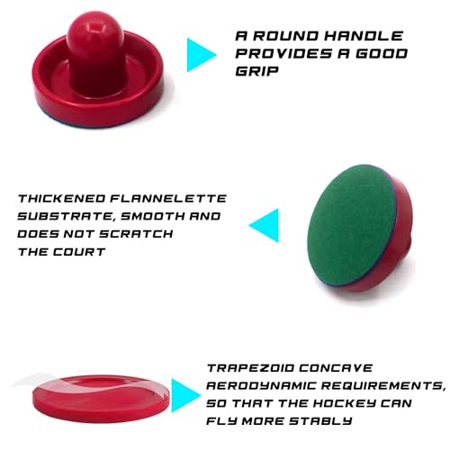 Air Hockey Accessories, 2-Pack Pushers, 2-Pack 3.25-Inch Pucks, 4-Pack 2.5-Inch Pucks, Red