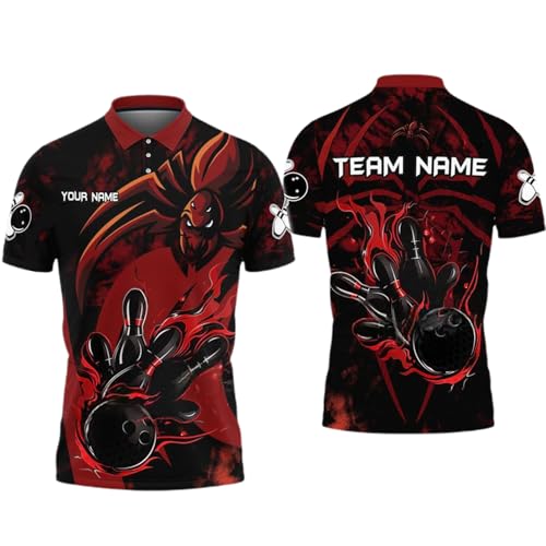 GABITA Personalized Bowling Jerseys for Men, Custom Bowling Shirts, Funny Bowling Shirts Gift for Bowler Team Player - color: A19