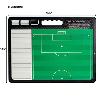 Murray Sporting Goods Premium Coaches Clipboard | Double-Sided Dry Erase Marker Board for Basketball, Baseball, Soccer, Football, Hockey (Marker Included) - style: Soccer