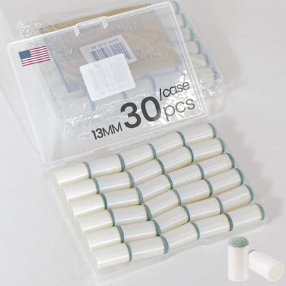 Billiard Pool Cue Tips - Pool Stick Tips Slip-on Tips Replacement Accessories Kit with Storage Box Leather Cue Head for Snooker Home Club Bar Game- SOLROS - size: 13mm/12mm 30pcs