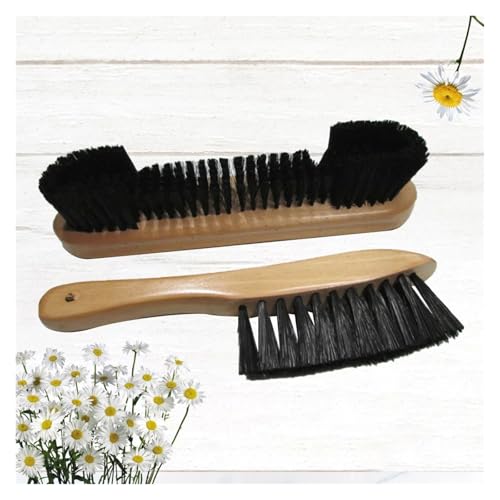 2Pcs Billiard Table Brush Wood Handle Deep Clean Corners Pool Felt Cleaner Rail Set for Pool Tables and Cabinets