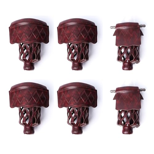 GSE Games & Sports Expert Set of 6 Heavy Duty PU Leather Billiard Pool Table Pockets, Billiard Pool Table Accessories (Several Colors & Styles Available) - color: Dark Cherry - Diamond