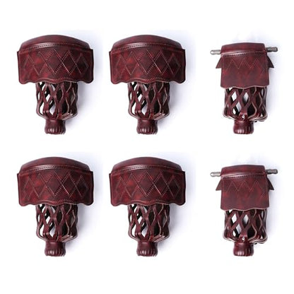 GSE Games & Sports Expert Set of 6 Heavy Duty PU Leather Billiard Pool Table Pockets, Billiard Pool Table Accessories (Several Colors & Styles Available) - color: Dark Cherry - Diamond