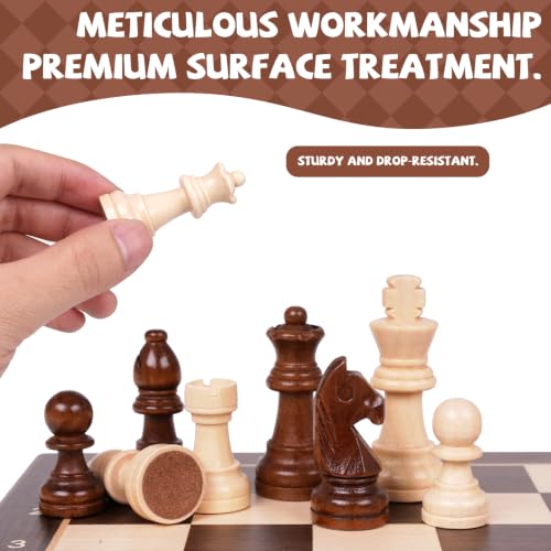 Magnetic Travel Chess Set with Wooden Folding Board – 12 Inch Portable Magnetic Chess Board Game with Handcrafted Wooden Pieces, 2 Extra Queens, Strategy Chess Set for Adults and Kids Beginners