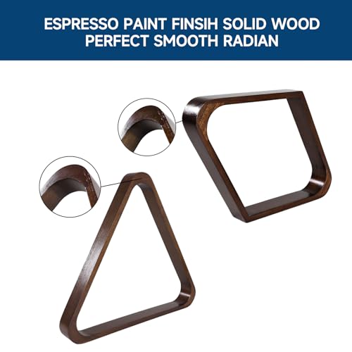 GSE Games & Sports Expert Solid Wood Billiard 8-Ball Triangle / 9-Ball Diamond Pool Ball Racks for 2-1/4" Pool Balls, Pool Table Accessories - color: Espresso, style: Triangle & Diamond Racks